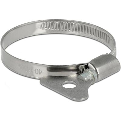 Delock, Schlauchanschluss + Schlauchverbinder, Schlauchschelle mit Flügelmutter 40 (Schlauchschelle, 40 mm) Delock, Schlauchanschluss + Schlauchverbinder, Schlauchschelle mit Flügelmutter 40 (Schlauchschelle, 40 mm)