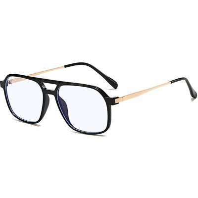 Techsuit, Computerbrille, - Anti-Blue Light Glasses Reflex PC (83092) - Unisex, Oversized, Square - Black / Gold Techsuit, Computerbrille, - Anti-Blue Light Glasses Reflex PC (83092) - Unisex, Oversized, Square - Black / Gold