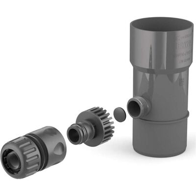 GCS, Brunnen + Gartenteich, BRYZA Dachrinnenablauf für Regentonne DN Ø110 mm Graphit Regenwasser Regentonne Fallrohr Regensam GCS, Brunnen + Gartenteich, BRYZA Dachrinnenablauf für Regentonne DN Ø110 mm Graphit Regenwasser Regentonne Fallrohr Regensam
