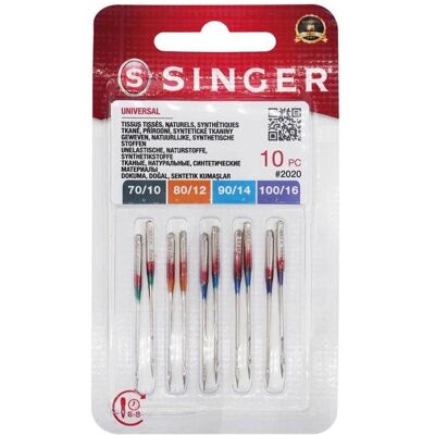 Singer Nadel N2020 -10/70-12/80-14/90-16/100 Blister mit 10 Stück, Nadel, Mehrfarbig Singer Nadel N2020 -10/70-12/80-14/90-16/100 Blister mit 10 Stück, Nadel, Mehrfarbig