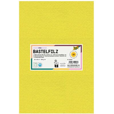 Folia Bastelfilz, (B)200 x (H)300 mm, 150 g/qm, zitronengelb (30 x 20 cm) Folia Bastelfilz, (B)200 x (H)300 mm, 150 g/qm, zitronengelb (30 x 20 cm)
