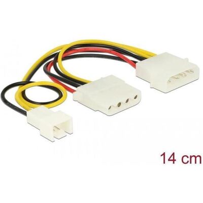 Delock Netzteilkabel - 14,5cm 4-Pin auf 3-Pin Delock Netzteilkabel - 14,5cm 4-Pin auf 3-Pin