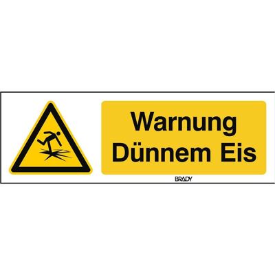 Brady, Sicherheitskennzeichnung, W/W043/DE351/PE-450X150-1, ISO Sicherheitskennzeichnung - Warnung Dünnem Eis Brady, Sicherheitskennzeichnung, W/W043/DE351/PE-450X150-1, ISO Sicherheitskennzeichnung - Warnung Dünnem Eis