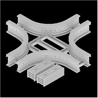 Unex Leitungsführung, 67228-04 Kreuzung 135x200 R300 aus U23X RAL7035 (20 cm) Unex Leitungsführung, 67228-04 Kreuzung 135x200 R300 aus U23X RAL7035 (20 cm)