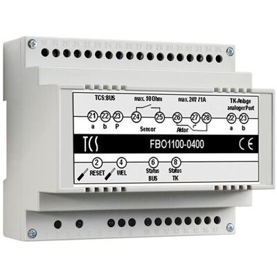 TCS, Zubehör Gebäudesicherheit, FBO1110-0400 Interface TKI bis zu 64Rufziele 16st Rufnummer Hutschiene 6TE TCS, Zubehör Gebäudesicherheit, FBO1110-0400 Interface TKI bis zu 64Rufziele 16st Rufnummer Hutschiene 6TE