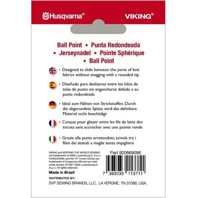 Husqvarna Ball Point Nadel 70/10, 5 Nadeln, Nadel Husqvarna Ball Point Nadel 70/10, 5 Nadeln, Nadel
