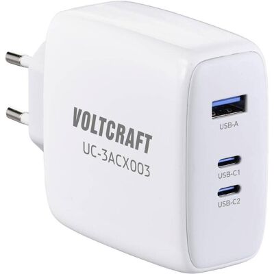 Voltcraft GaN VC-13079915 USB-Ladegerät Innenbereich Ausgangsstrom (max.) 5 A 3 (120 W, 3 Ports), USB Ladegerät, Weiss Voltcraft GaN VC-13079915 USB-Ladegerät Innenbereich Ausgangsstrom (max.) 5 A 3 (120 W, 3 Ports), USB Ladegerät, Weiss