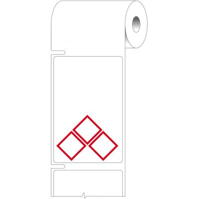 Brady, Etikettenrolle, THTCLP-S-L3A-7594-2, Polypropylen, Weiss, glänzend, 55.00 x 85.00 mm, Layout L3A (3 rote Raut Brady, Etikettenrolle, THTCLP-S-L3A-7594-2, Polypropylen, Weiss, glänzend, 55.00 x 85.00 mm, Layout L3A (3 rote Raut