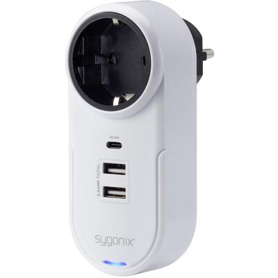 Sygonix SY-4512996 Zwischensteckdose mit USB Weiss (3 Ports), USB Ladegerät, Weiss Sygonix SY-4512996 Zwischensteckdose mit USB Weiss (3 Ports), USB Ladegerät, Weiss