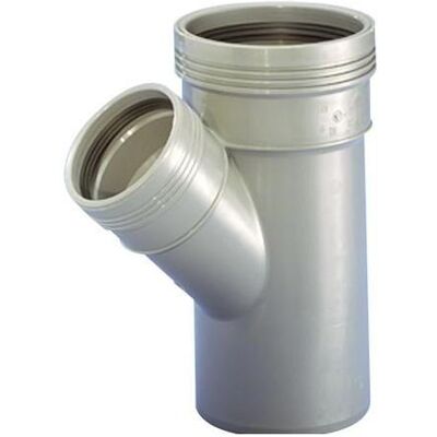 Wavin Zubehör Sanitärinstallation, Wafix PP grenrør 45° Ø110 x Ø75 mm grå Wavin Zubehör Sanitärinstallation, Wafix PP grenrør 45° Ø110 x Ø75 mm grå