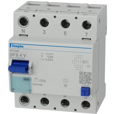 Doepke, Schutzschalter, DOEP DFS4 125-4/0,03-A V500 290/500V FI-Schutzschalter DFS4 Doepke, Schutzschalter, DOEP DFS4 125-4/0,03-A V500 290/500V FI-Schutzschalter DFS4