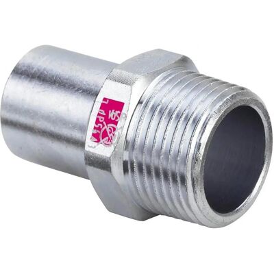 Viega 18mm Einsteck- & Gewinderohrfitting - 1/2" Stahlnippel Viega 18mm Einsteck- & Gewinderohrfitting - 1/2" Stahlnippel