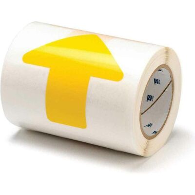 Brady, Etikettenrolle, B-514, ToughStripe, Bodenmarkierungsband, Pfeile (im Abstand v. 457mm), Polyester, Gelb, 50. (50.80 mm) Brady, Etikettenrolle, B-514, ToughStripe, Bodenmarkierungsband, Pfeile (im Abstand v. 457mm), Polyester, Gelb, 50. (50.80 mm)