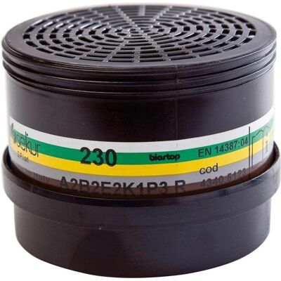 Ekastu Sekur, Atemschutzmaske, Filter 230A2B2E2K1P3R D f.Polimask 230 (Pck.a1St) Ekastu Sekur, Atemschutzmaske, Filter 230A2B2E2K1P3R D f.Polimask 230 (Pck.a1St)