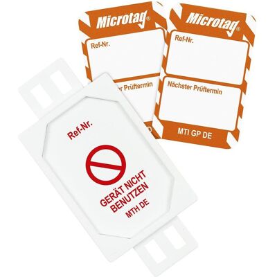 Brady, Sicherheitskennzeichnung, MIC-DE-PK-MTI-GP-OR, Microtag Set, 20 x Microtag Halter, 20 x Microtag Einsteckschild (Weiss Brady, Sicherheitskennzeichnung, MIC-DE-PK-MTI-GP-OR, Microtag Set, 20 x Microtag Halter, 20 x Microtag Einsteckschild (Weiss
