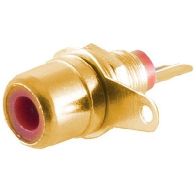 Shiverpeaks BASIC-S Cinch-Einbaukupplung, vergoldet, rot im Polybeutel mit Eurolochung, Elektronikkabel + Stecker, Gold Shiverpeaks BASIC-S Cinch-Einbaukupplung, vergoldet, rot im Polybeutel mit Eurolochung, Elektronikkabel + Stecker, Gold
