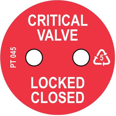 Brady, Zubehör Maschine, PROC-GB-PT 045-50, Critical Valve Locked CLOSED - Anhänger, Polypropylene, Weiss auf Rot, Dur Brady, Zubehör Maschine, PROC-GB-PT 045-50, Critical Valve Locked CLOSED - Anhänger, Polypropylene, Weiss auf Rot, Dur
