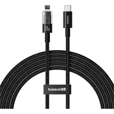 Baseus Gem USB-C zu iP Schnellladekabel 2 m 20 W Schwarz (2 m, 20 W), USB Kabel Baseus Gem USB-C zu iP Schnellladekabel 2 m 20 W Schwarz (2 m, 20 W), USB Kabel