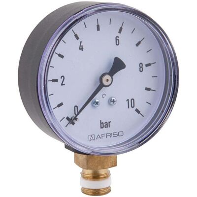 Afriso Rohrfedermanometer RF 63 radial G 1/4 B, 4 bar, Gehäuse-d= 63mm, Zubehör Heizen Afriso Rohrfedermanometer RF 63 radial G 1/4 B, 4 bar, Gehäuse-d= 63mm, Zubehör Heizen