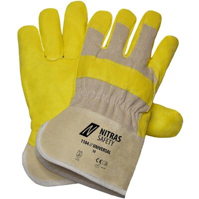 Nitras, Schutzhandschuhe, UNIVERSAL, Kunstlederhandschuhe, Baumwoll-Rücken, naturfarben, Kunstleder, gelb (Farbcode: 16 (10) Nitras, Schutzhandschuhe, UNIVERSAL, Kunstlederhandschuhe, Baumwoll-Rücken, naturfarben, Kunstleder, gelb (Farbcode: 16 (10)