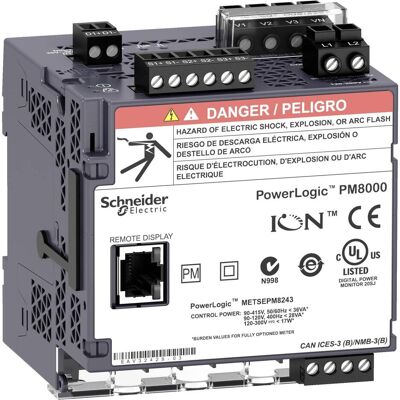 Schneider, Energiemessgerät, Universalmessgerät ION, PowerLogic PM8113, Essential, DIN-Schiene ohne Display, 64 MB, 128 Samples/P Schneider, Energiemessgerät, Universalmessgerät ION, PowerLogic PM8113, Essential, DIN-Schiene ohne Display, 64 MB, 128 Samples/P
