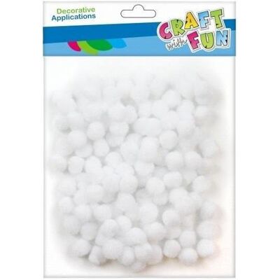 Craft with Fun Deko-Pompons, weiss, 1 cm, 120 Stück Craft with Fun Deko-Pompons, weiss, 1 cm, 120 Stück