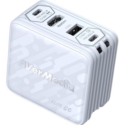 AVerMedia Ladedock, EliteGO (GC313Pro) White, 100W GaN, HDMI (Mac, Windows), Game Recorder, Weiss AVerMedia Ladedock, EliteGO (GC313Pro) White, 100W GaN, HDMI (Mac, Windows), Game Recorder, Weiss