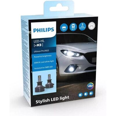 Philips Autolampe, Ultinon Pro3022 LED-HL H3 SET LUM11336U3022X2 (H3) Philips Autolampe, Ultinon Pro3022 LED-HL H3 SET LUM11336U3022X2 (H3)