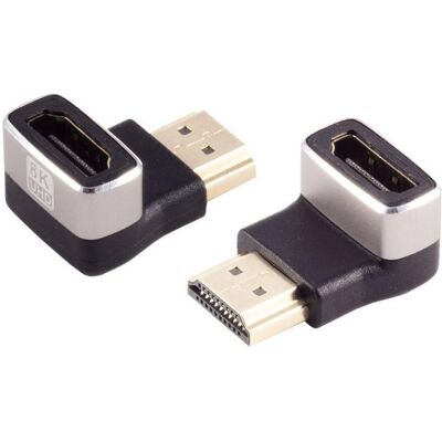 Shiverpeaks S/CONN maximum connectivity HDMI-A Adapter, 90° Winkel unten, 8K, Metall, Video Adapter, Silber, Schwarz Shiverpeaks S/CONN maximum connectivity HDMI-A Adapter, 90° Winkel unten, 8K, Metall, Video Adapter, Silber, Schwarz