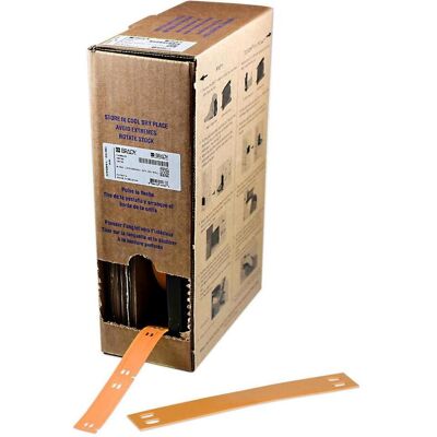 Brady, Etikettenrolle, BM7-10x75-7643-OR, Heatex Schilder, Orange, matt, 10.00 x 75.00 mm, nicht klebend, Grossrolle (10 mm) Brady, Etikettenrolle, BM7-10x75-7643-OR, Heatex Schilder, Orange, matt, 10.00 x 75.00 mm, nicht klebend, Grossrolle (10 mm)