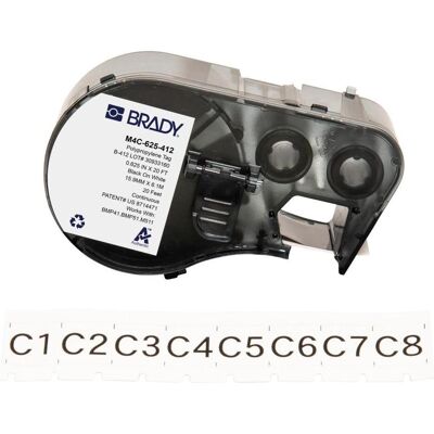 Brady, Etikettenrolle, M4C-625-412, Polypropylen, Schwarz auf weiss, 15.88 mm x 6.10 m, nicht klebend, Endlos (15.88 mm) Brady, Etikettenrolle, M4C-625-412, Polypropylen, Schwarz auf weiss, 15.88 mm x 6.10 m, nicht klebend, Endlos (15.88 mm)