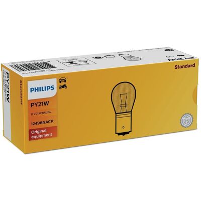 PHILIPS 12496NA/10 Glühlampe - PY21W, BAU15S, 10 Stück PHILIPS 12496NA/10 Glühlampe - PY21W, BAU15S, 10 Stück