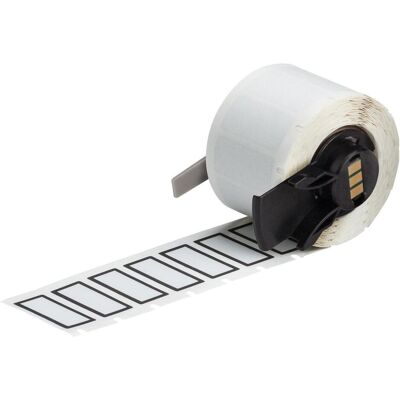 Brady, Etikettenrolle, M6-24-428-BK, metallisierter Polyester, Silber, matt, 28.70 x 12.70 mm, mit schwarzem Rand (39.67 mm) Brady, Etikettenrolle, M6-24-428-BK, metallisierter Polyester, Silber, matt, 28.70 x 12.70 mm, mit schwarzem Rand (39.67 mm)
