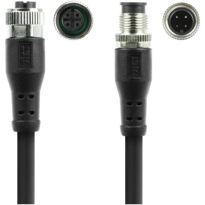 ACT Industrial 5.00 meters Sensor cable M12A 4-pin male to M12A 4-pin female, Superflex Xtreme TPE cable, Elektronikkabel + Stecker, Schwarz ACT Industrial 5.00 meters Sensor cable M12A 4-pin male to M12A 4-pin female, Superflex Xtreme TPE cable, Elektronikkabel + Stecker, Schwarz