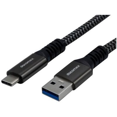 Dacomex USB 3.2 Gen. 1 Kabel, bis 100 Watt, USB St. C / USB St. A, 0,5 m, schwarz/grau (0.50 m, USB 3.2 Gen 1, 100 W), USB Kabel Dacomex USB 3.2 Gen. 1 Kabel, bis 100 Watt, USB St. C / USB St. A, 0,5 m, schwarz/grau (0.50 m, USB 3.2 Gen 1, 100 W), USB Kabel