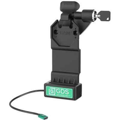 Rammount Ram Mounts GDS Uni-Conn Ladestation mit Schlüsselverriegelung Rechts - 2-Lochmuster AMPS, Smartphone Halterung, Schwarz Rammount Ram Mounts GDS Uni-Conn Ladestation mit Schlüsselverriegelung Rechts - 2-Lochmuster AMPS, Smartphone Halterung, Schwarz