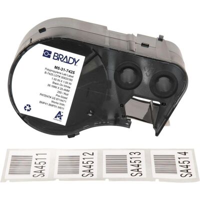 Brady, Etikettenrolle, M5-31-7425, Polypropylen, Weiss, 38.10 x 25.40 mm, permanent (250 Etik) (38.10 mm) Brady, Etikettenrolle, M5-31-7425, Polypropylen, Weiss, 38.10 x 25.40 mm, permanent (250 Etik) (38.10 mm)