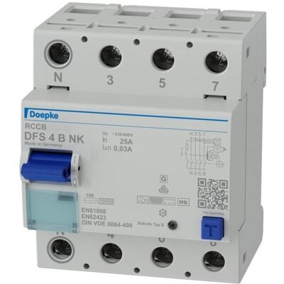Doepke, Schutzschalter, DOEP DFS4 025-4/0,03-B NK Fehlerstromschutzschalter DFS4 4-p Doepke, Schutzschalter, DOEP DFS4 025-4/0,03-B NK Fehlerstromschutzschalter DFS4 4-p
