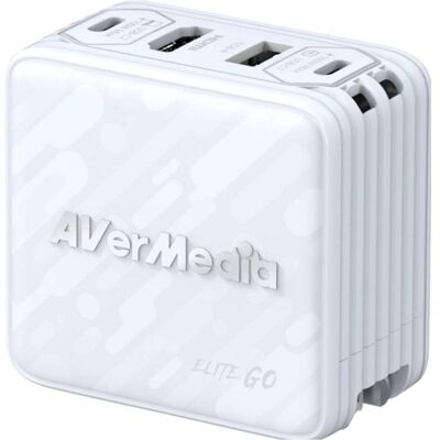 AVerMedia Ladedock, EliteGO (GC313Pro) White, 100W GaN, HDMI (Mac, Windows), Game Recorder, Weiss AVerMedia Ladedock, EliteGO (GC313Pro) White, 100W GaN, HDMI (Mac, Windows), Game Recorder, Weiss