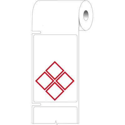 Brady, Etikettenrolle, THTCLP-S-L4B-7594-2, Polypropylen, Weiss, glänzend, 55.00 x 85.00 mm, Layout L4B (4 rote Raut (59 mm) Brady, Etikettenrolle, THTCLP-S-L4B-7594-2, Polypropylen, Weiss, glänzend, 55.00 x 85.00 mm, Layout L4B (4 rote Raut (59 mm)