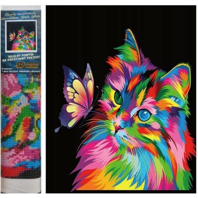 Norimpex Diamant Malerei Farbige Katze 30x40cm Norimpex Diamant Malerei Farbige Katze 30x40cm