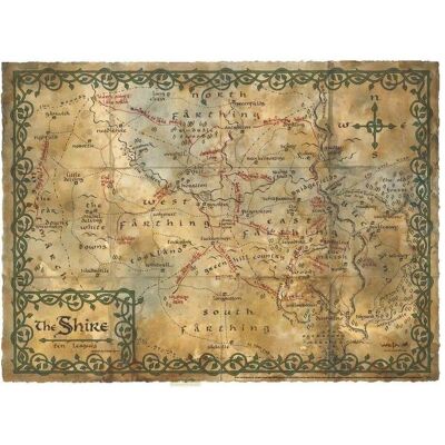 Weta Workshop, Bilder, Le Hobbit impression Art Print Map of the Shire 74 x 54 cm (52.60 x 1.70 cm) Weta Workshop, Bilder, Le Hobbit impression Art Print Map of the Shire 74 x 54 cm (52.60 x 1.70 cm)