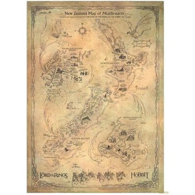 Weta Workshop, Bilder, Le Hobbit impression Art Print New Zealand Map of Middle Earth 50 x 70 cm (48.80 x 1.20 cm) Weta Workshop, Bilder, Le Hobbit impression Art Print New Zealand Map of Middle Earth 50 x 70 cm (48.80 x 1.20 cm)