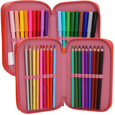 Depesche, Etui, TOPModel Federtasche 3fach mit Silikon Pins 2.0 pink gefüllt Depesche, Etui, TOPModel Federtasche 3fach mit Silikon Pins 2.0 pink gefüllt