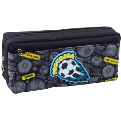 Lean Toys, Etui, Federmäppchen Schul-Organizer mit Fussball Zwei Taschen Schwarz Lean Toys, Etui, Federmäppchen Schul-Organizer mit Fussball Zwei Taschen Schwarz