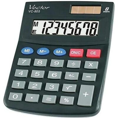 Vector, Taschenrechner, Kalkulatorius 3724 KAV VC-805 (Batteriebetrieb, Solarenergie) Vector, Taschenrechner, Kalkulatorius 3724 KAV VC-805 (Batteriebetrieb, Solarenergie)