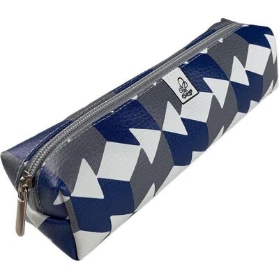 Bee-bee, Etui, Rechteckiges Federmäppchen, marineblaue Würfel Bee-bee, Etui, Rechteckiges Federmäppchen, marineblaue Würfel