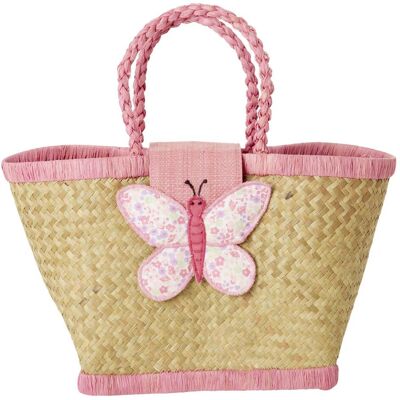 Rice, Kindergartentasche, - Raffia Kids Bag with Butterfly Closing - (KIBAG-BUTI) Rice, Kindergartentasche, - Raffia Kids Bag with Butterfly Closing - (KIBAG-BUTI)