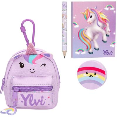 Ylvi & the Minimoomis, Etui, Ylvi - Stationery Backpack Unicorn - Pink and Purple - Mini Ylvi & the Minimoomis, Etui, Ylvi - Stationery Backpack Unicorn - Pink and Purple - Mini