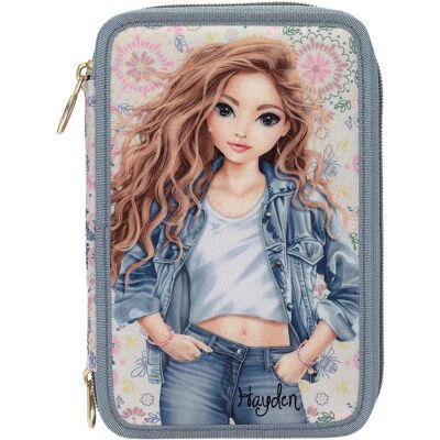 Top Model, Etui, Topmodel - TOPModel Triple Pencil Case - FESTIVAL FUN - Cream, Light Blue Top Model, Etui, Topmodel - TOPModel Triple Pencil Case - FESTIVAL FUN - Cream, Light Blue